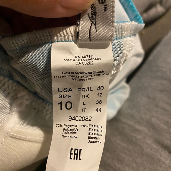 Profile by Gottex Womens Convertible V-Neck Swimsuit Tutti Frutti Aqua 10 New - Picture 6 of 10